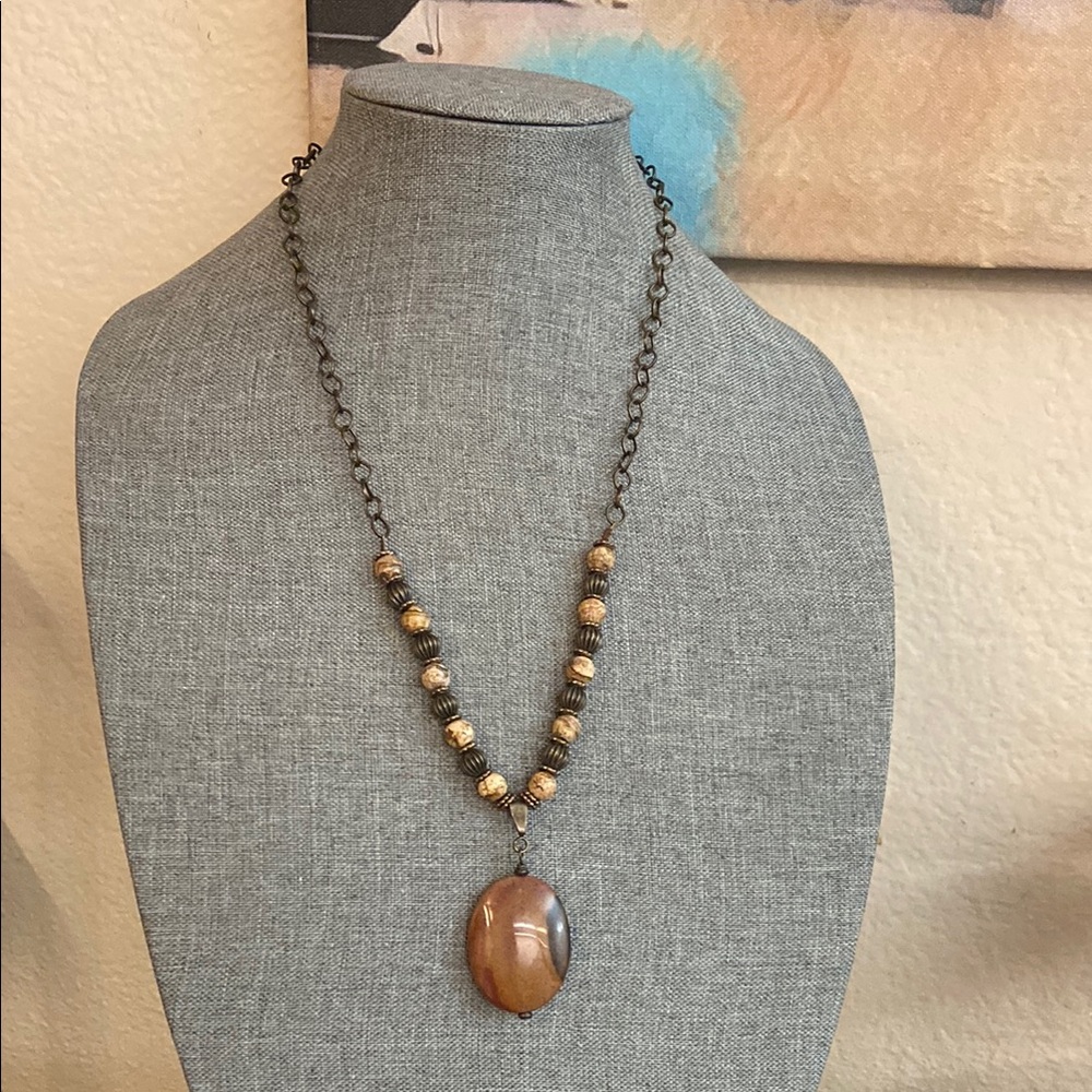 Vintage Brown and Gold Beaded Necklace
